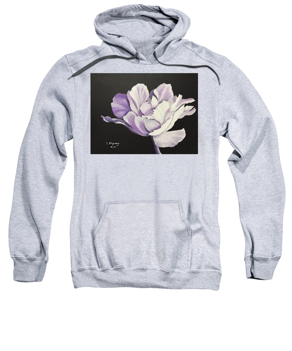 Peony Flower Sweatshirt featuring the painting Peony by Sharon Duguay