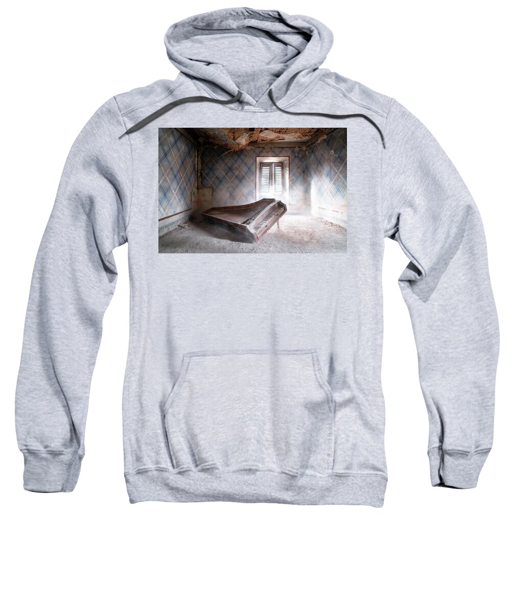 Abandoned Sweatshirt featuring the photograph Piano on the Floor by Roman Robroek