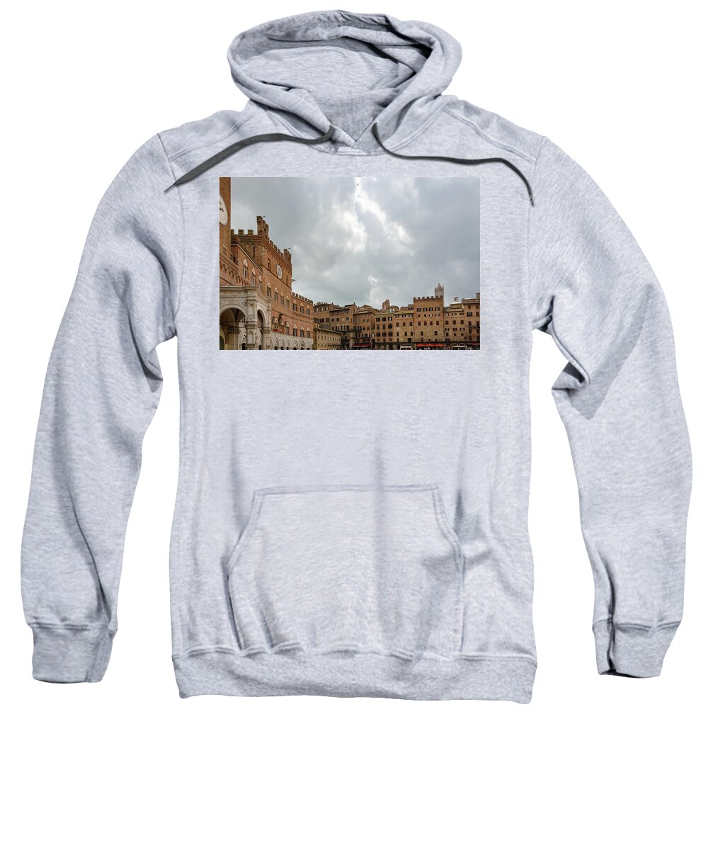 Siena Sweatshirt featuring the photograph Piazza del Campo Siena by Douglas Wielfaert