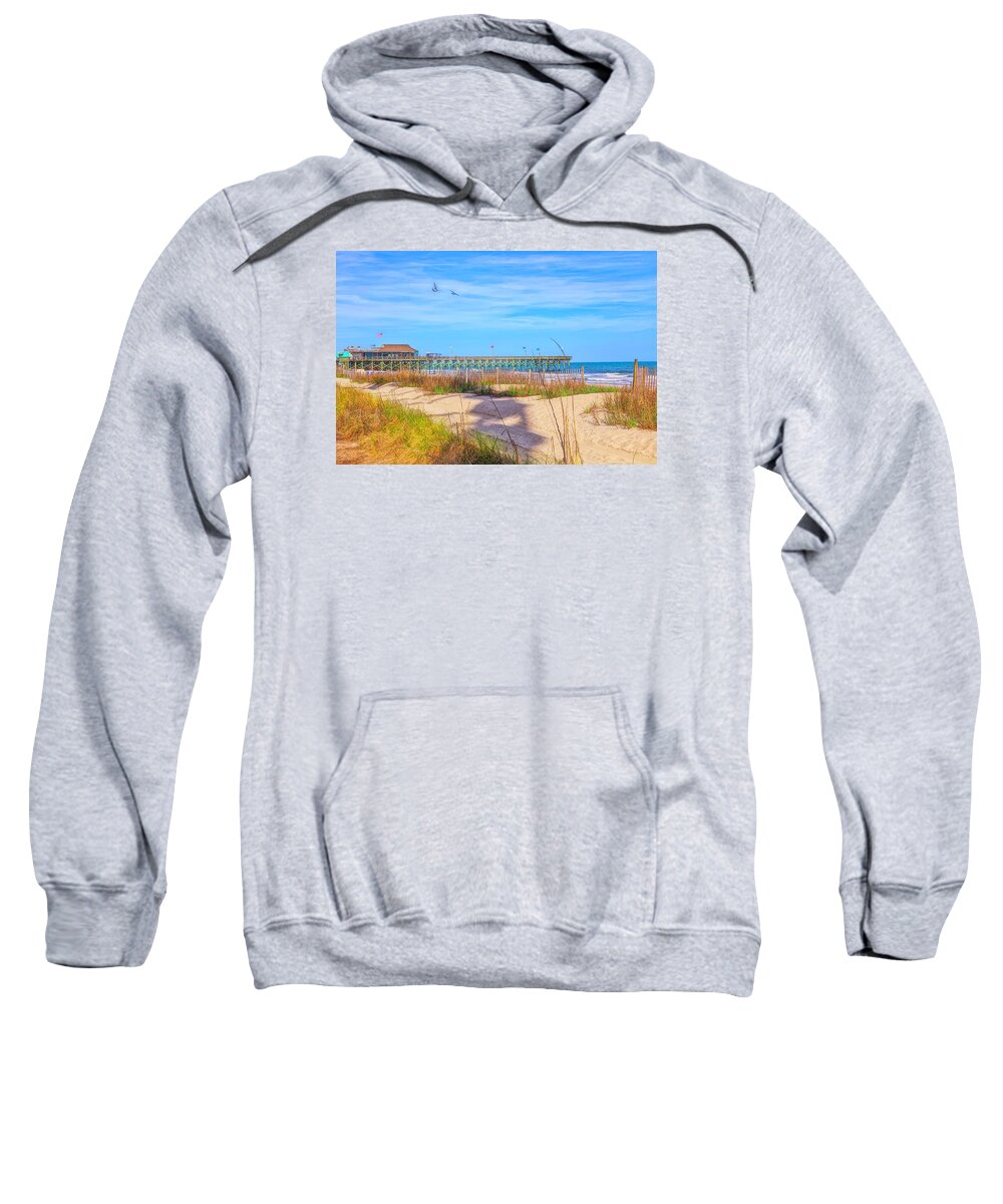 Myrtle Beach Sweatshirt featuring the photograph Pier 14 by Lorraine Baum