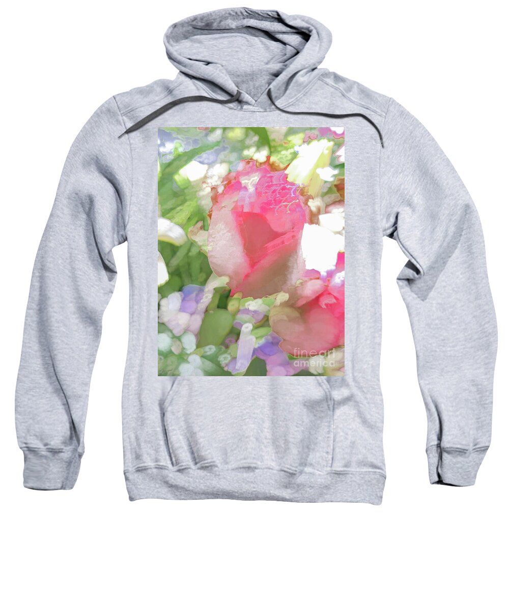 Abstract Sweatshirt featuring the photograph Pink Rose Pastel Abstract by Phillip Rubino