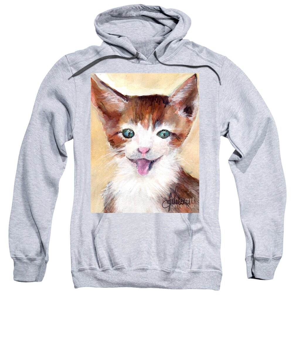 Watercolor Sweatshirt featuring the painting Pippa by Susan Blackaller-Johnson