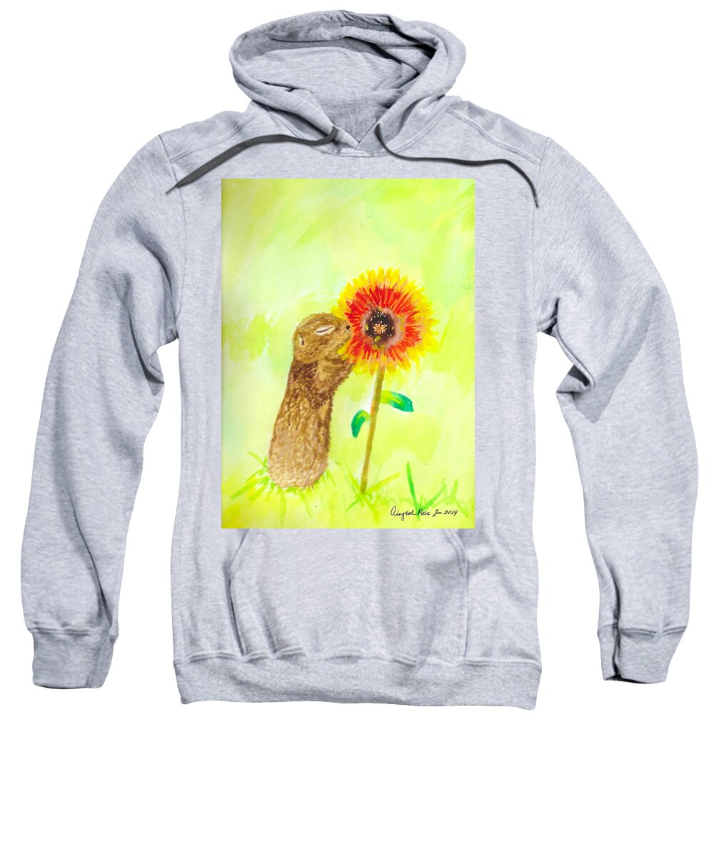 Prairie Sweatshirt featuring the painting Prairie Dog by AHONU Aingeal Rose