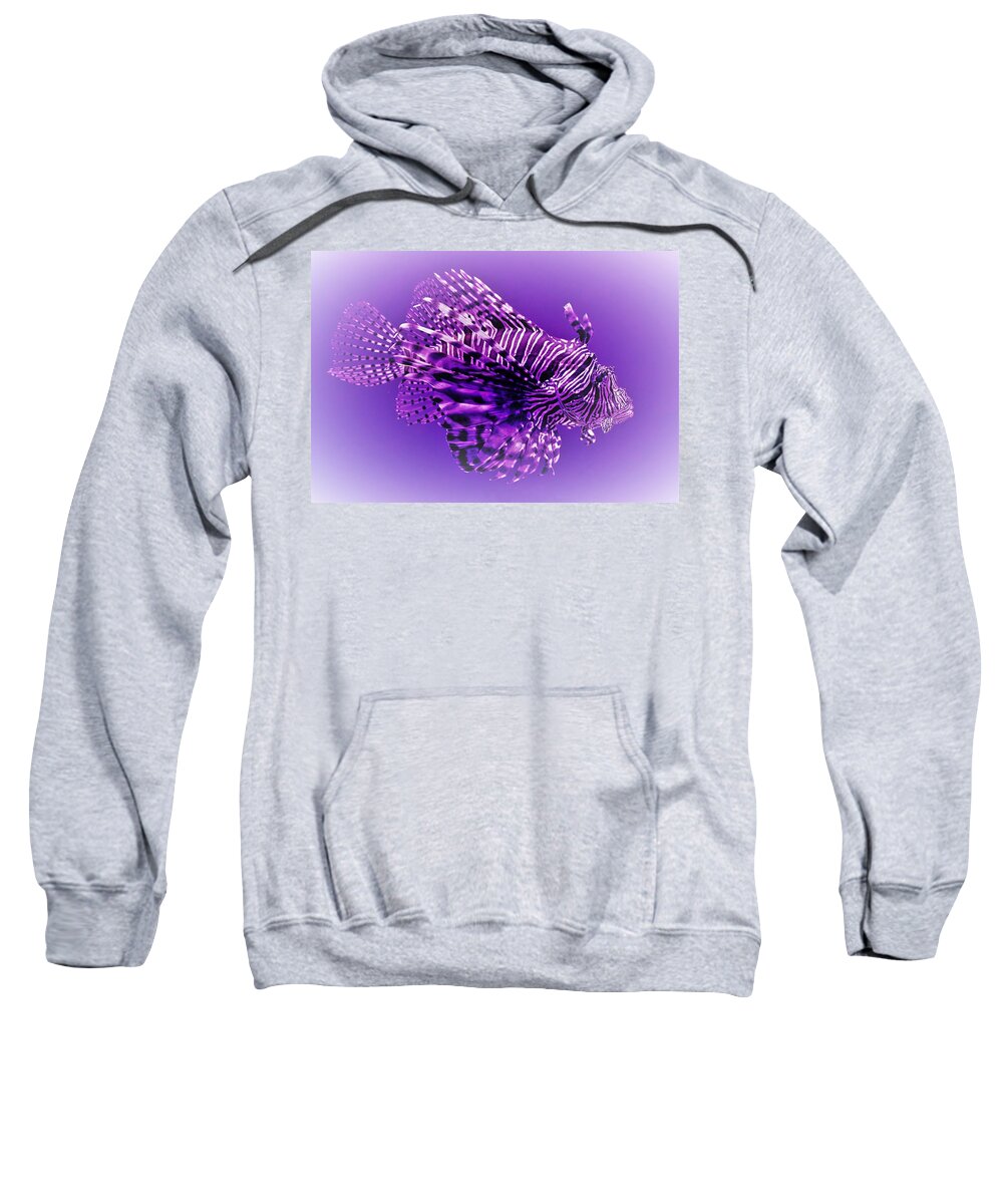 Lion Fish Sweatshirt featuring the photograph Purple Lionfish by Lucie Dumas