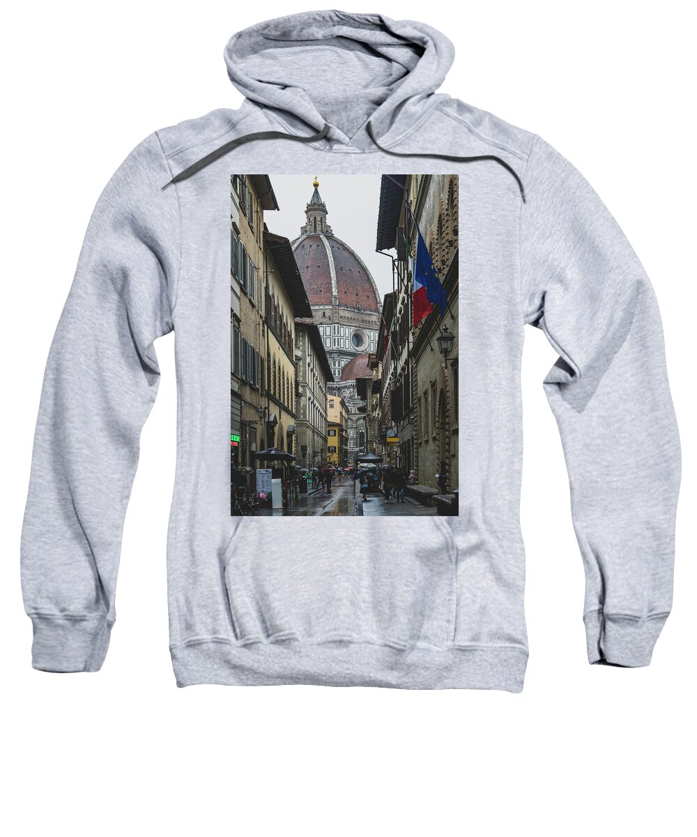Italy Sweatshirt featuring the photograph Rain In Florence by Randy Lemoine
