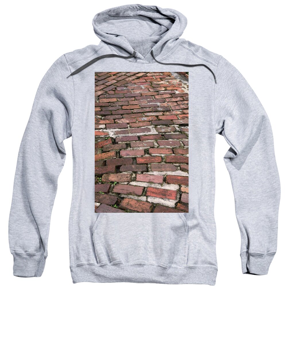 Brick Sweatshirt featuring the photograph Red Brick Road by T Lynn Dodsworth
