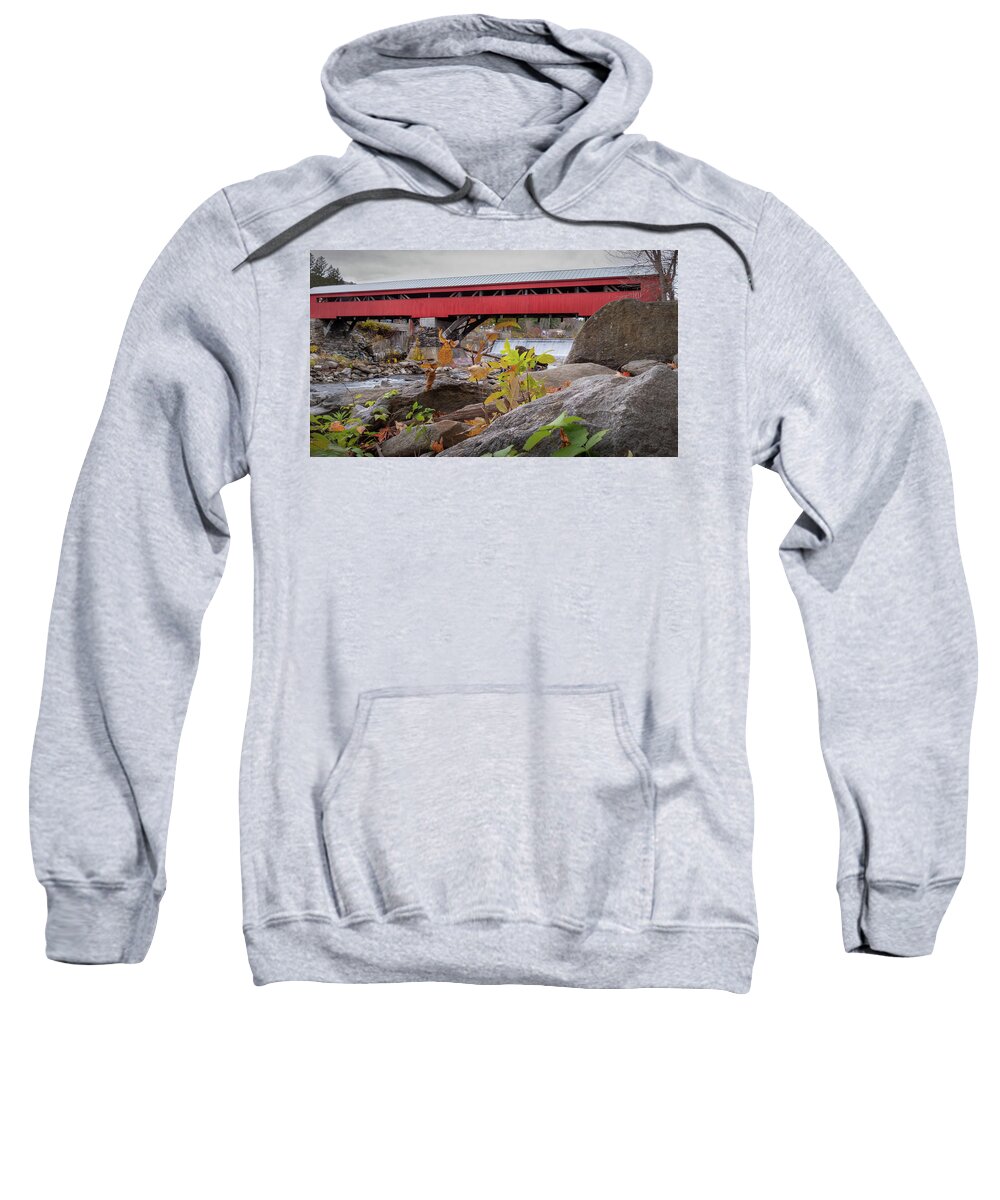 2019 Sweatshirt featuring the photograph Red Covered Bridge by Rob Smith's