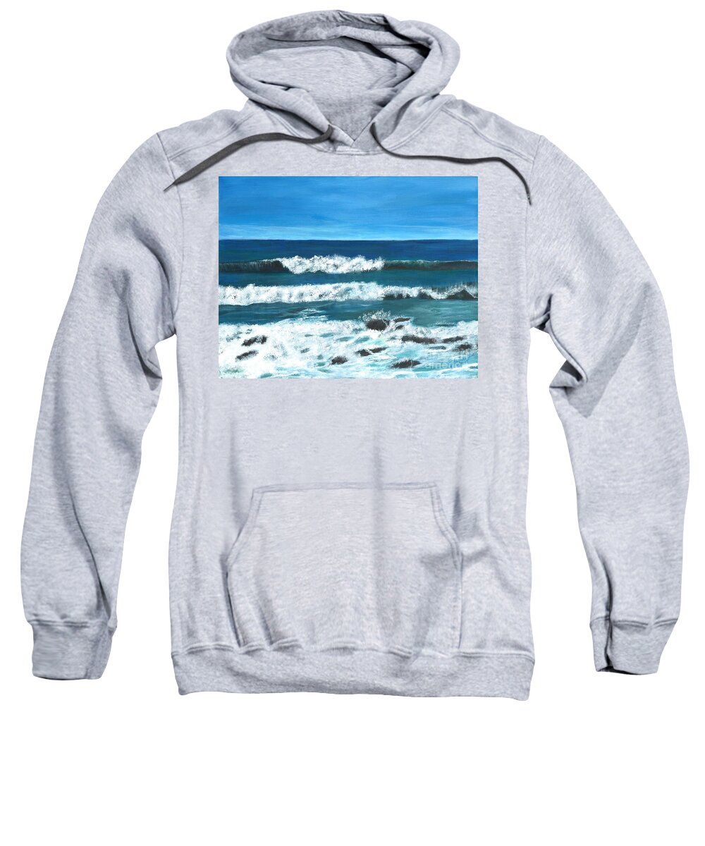 Surf Sweatshirt featuring the painting Relaxing Surt by Elizabeth Mauldin