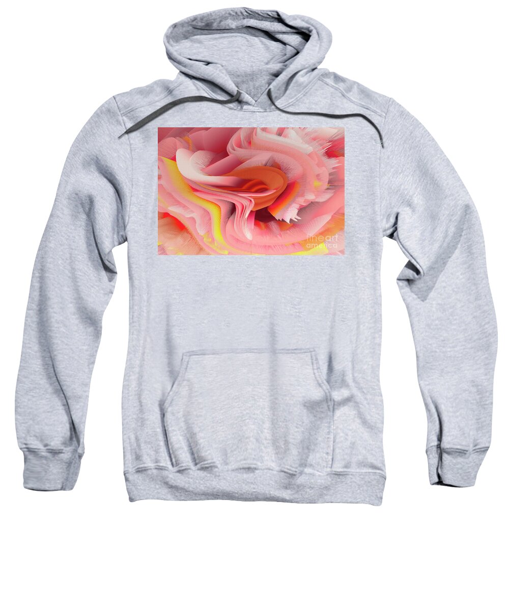 Rosa Baronesse Sweatshirt featuring the mixed media Rose. Flowers of my dreams.5 by Elena Gantchikova