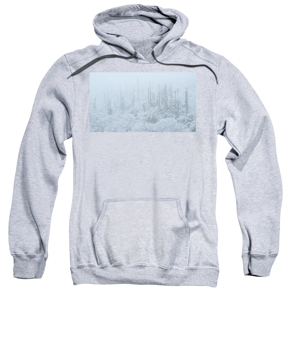 Landscape Sweatshirt featuring the photograph Saguaro Forest Blizzard by James Covello