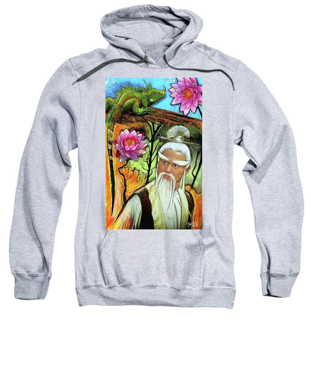 Samurai Sweatshirt featuring the painting The Hairy Eight by Yom Tov Blumenthal
