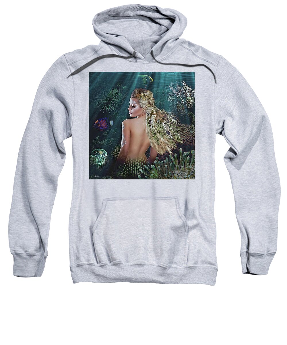 Blues Sweatshirt featuring the mixed media Sea Life's Beauty by Gayle Berry