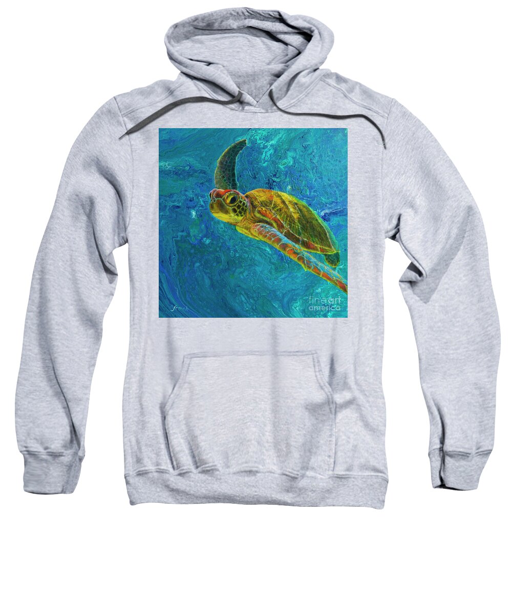 Painting Sweatshirt featuring the painting Sea Turtle by Jeanette French