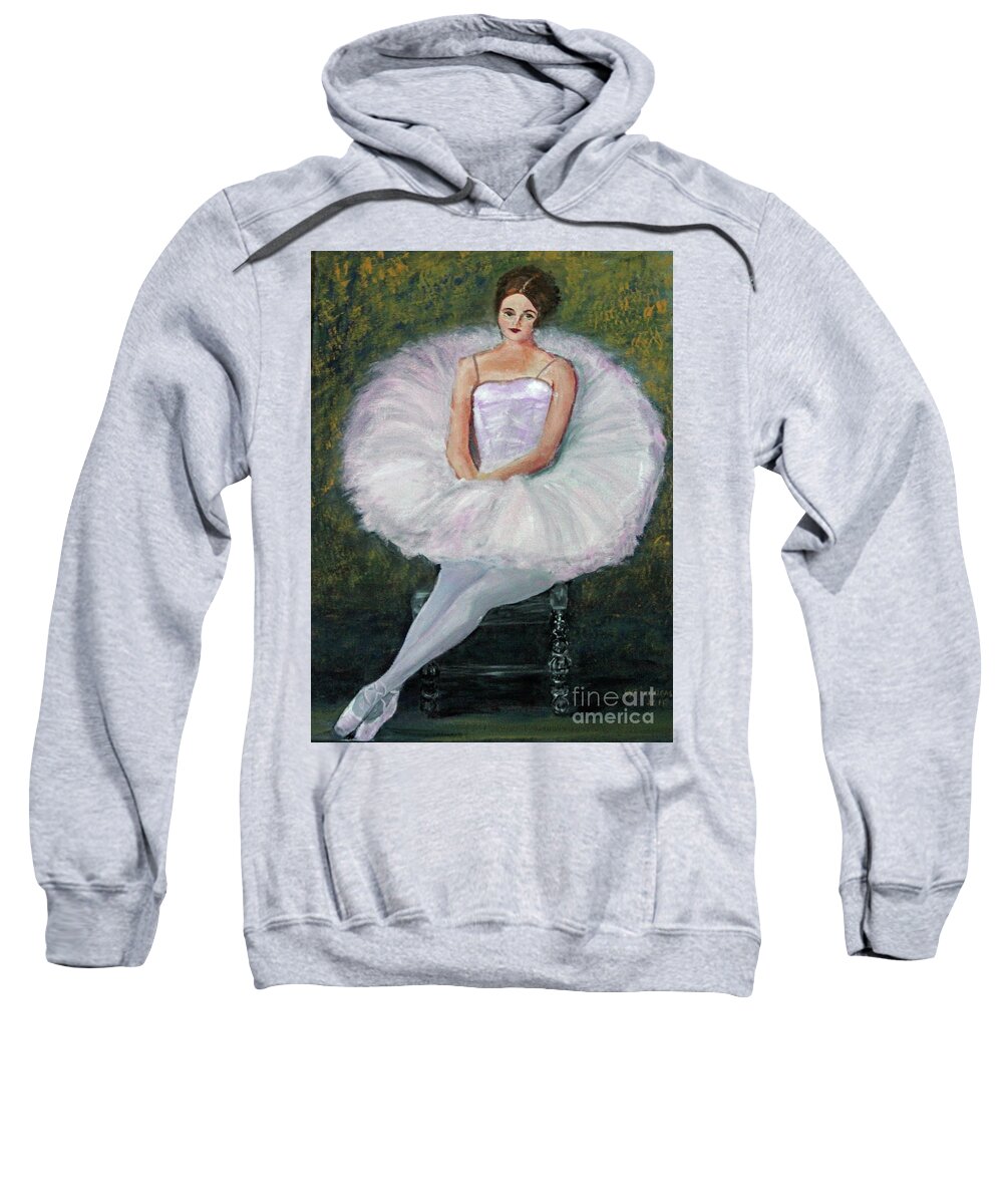Impressionism Sweatshirt featuring the painting Seated Ballerina by Lyric Lucas