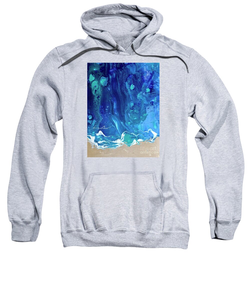 Ocean Sweatshirt featuring the painting Secrets of the sea by Monica Elena