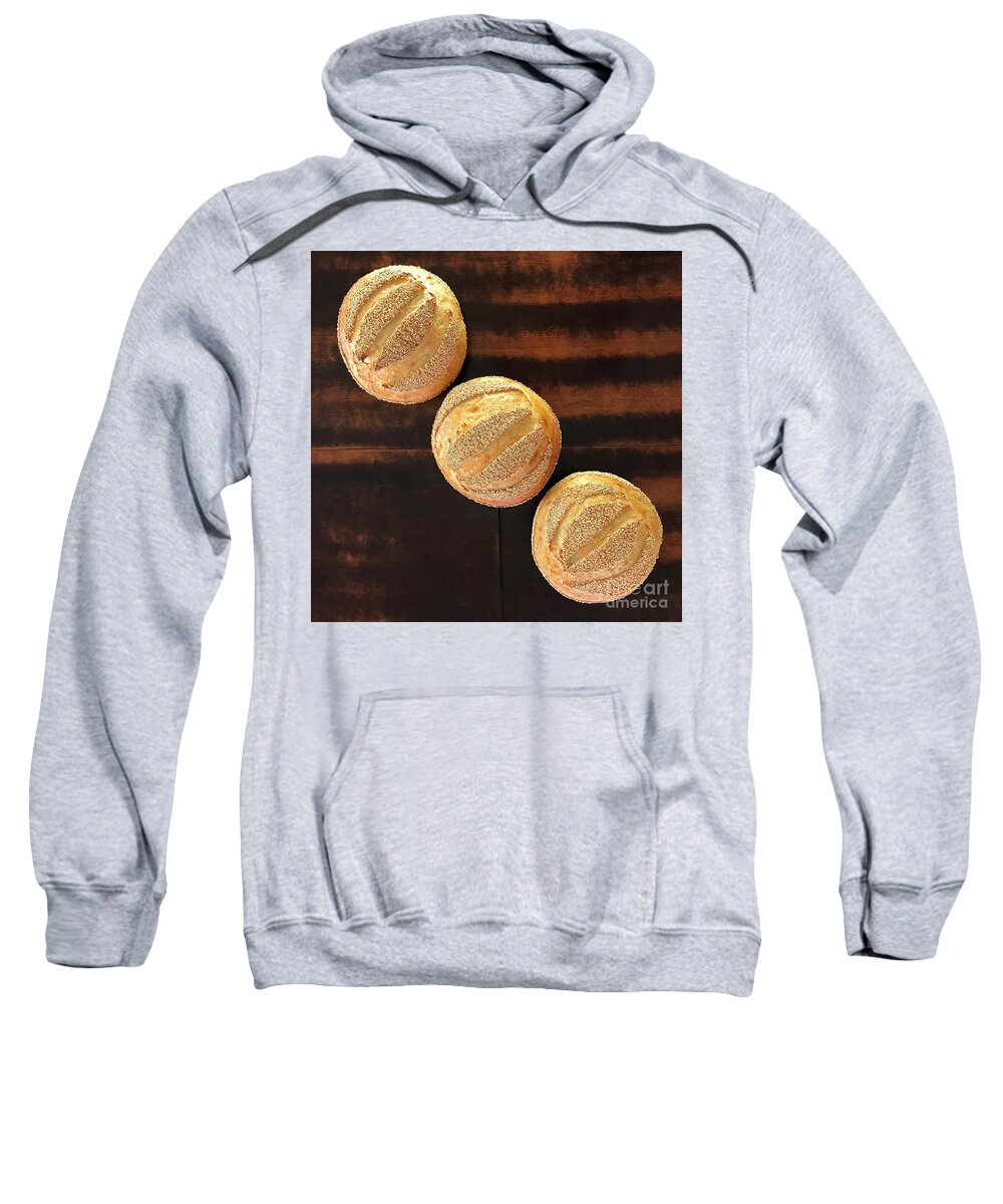 Bread Sweatshirt featuring the photograph Sesame Seed Stripes 1 by Amy E Fraser
