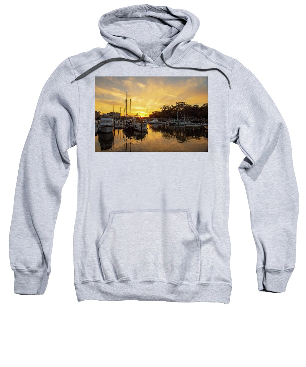 Sunset Sweatshirt featuring the photograph Shelter Cove Reflections by Dennis Schmidt