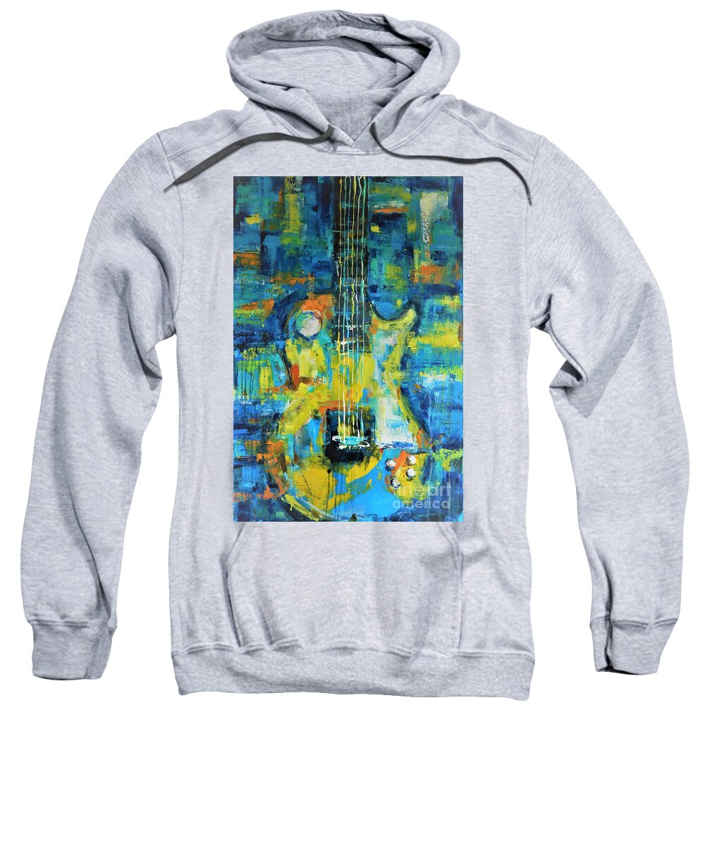Guitar Sweatshirt featuring the painting Sonny's Guitar by Dan Campbell