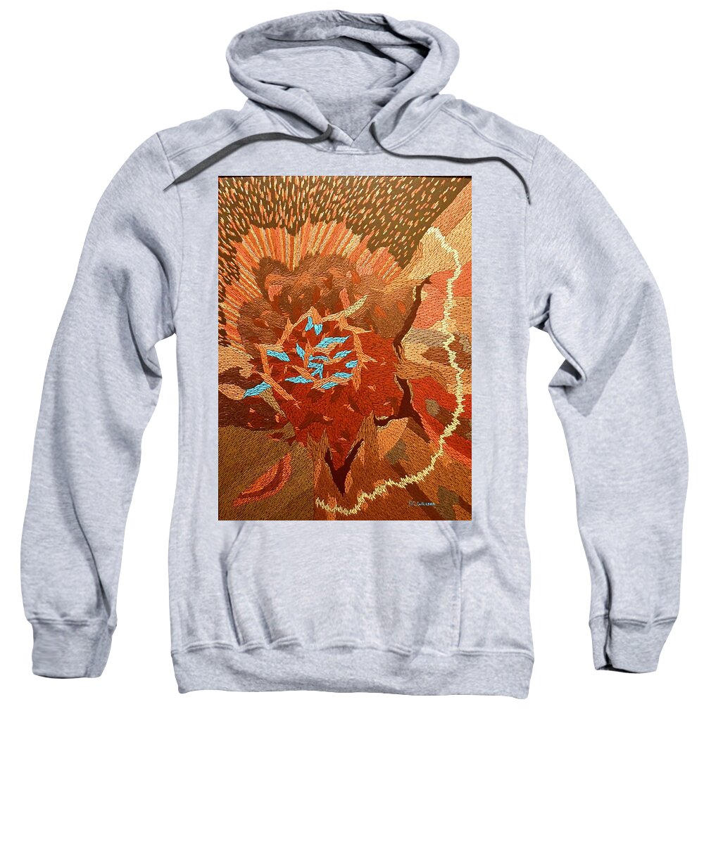 Turquoise Sweatshirt featuring the painting Southwest by DLWhitson