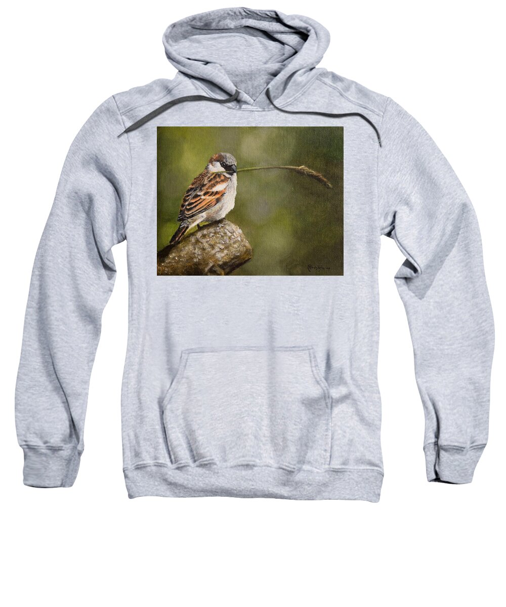 Sparrow Sweatshirt featuring the painting Sparrow by Kirsty Rebecca