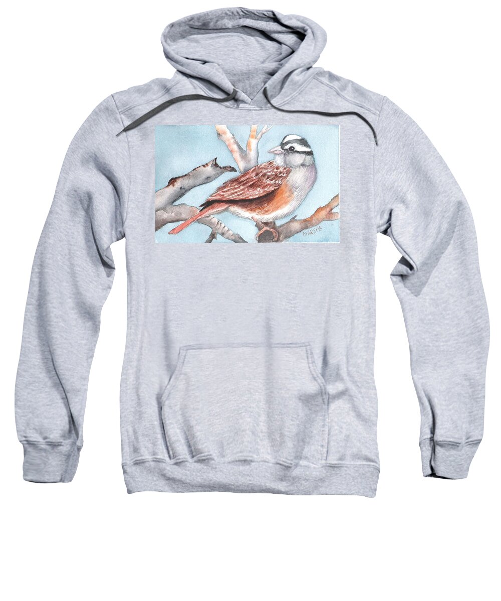Nature Sweatshirt featuring the painting Sparrow by Marsha Woods