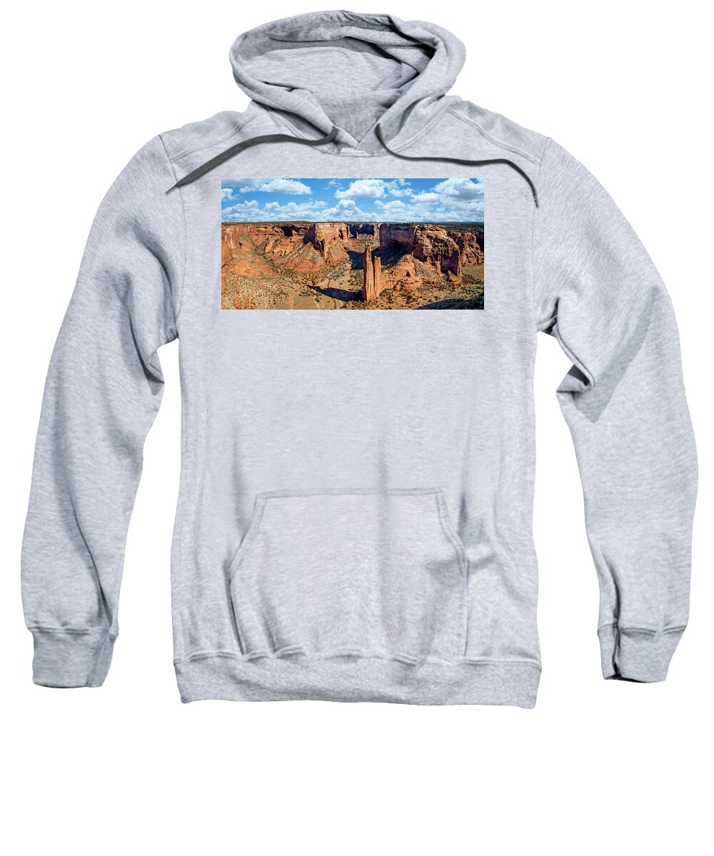 2018 Sweatshirt featuring the photograph Spider Rock Panorama 1805P by Kenneth Johnson