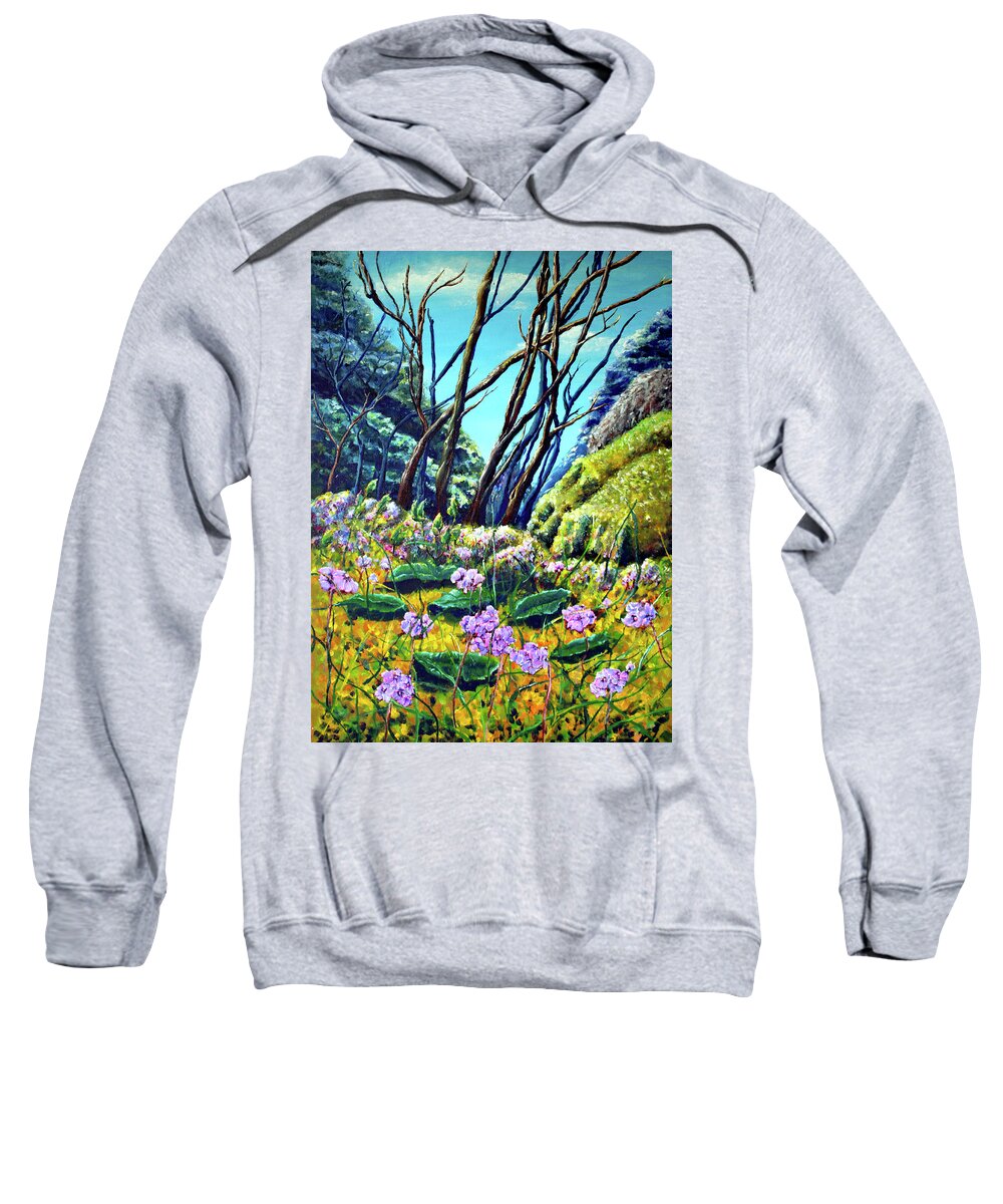 Spring Sweatshirt featuring the painting Spring Colors by Medea Ioseliani