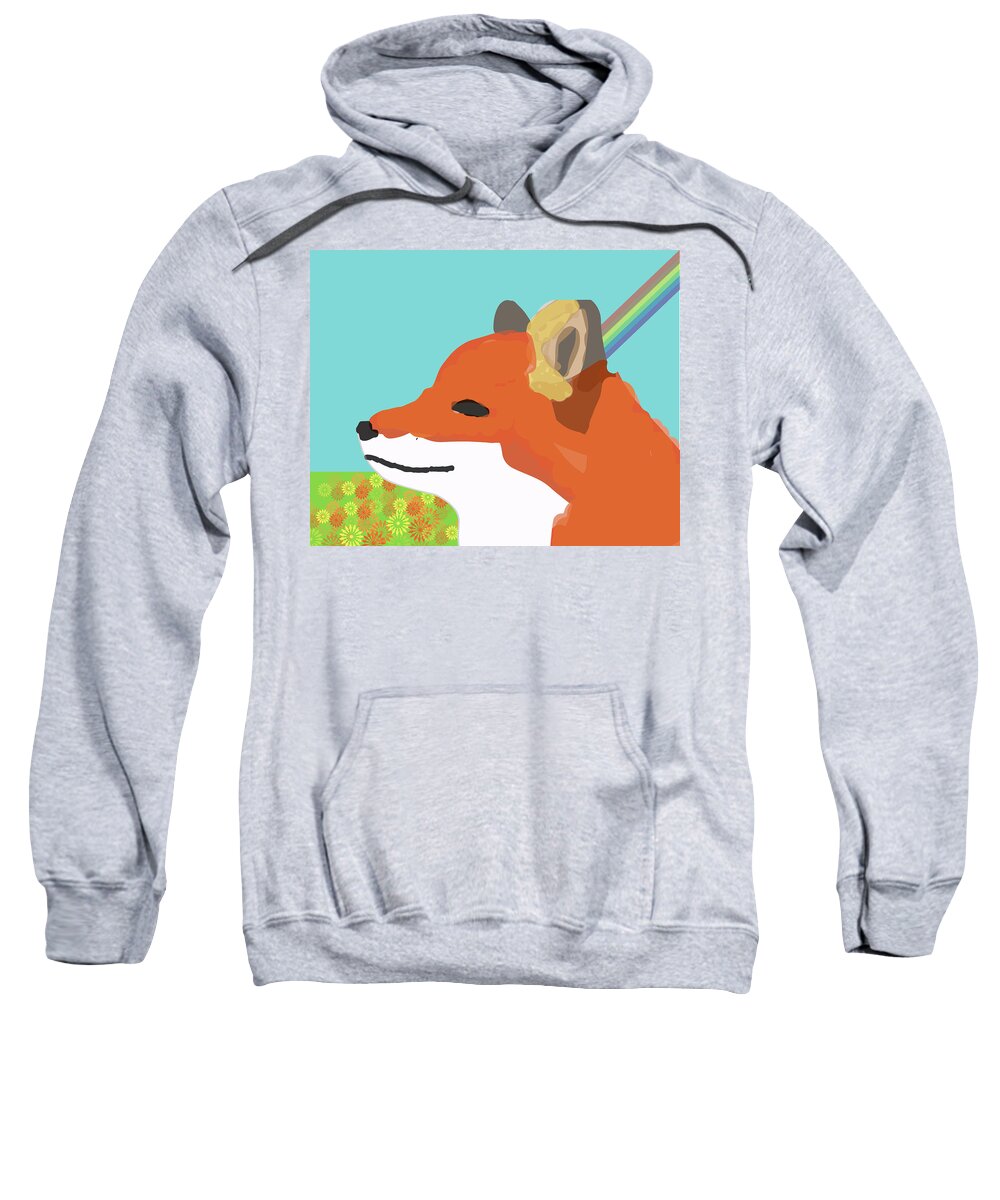 Fox Sweatshirt featuring the digital art Spring Fox by Caroline Elgin