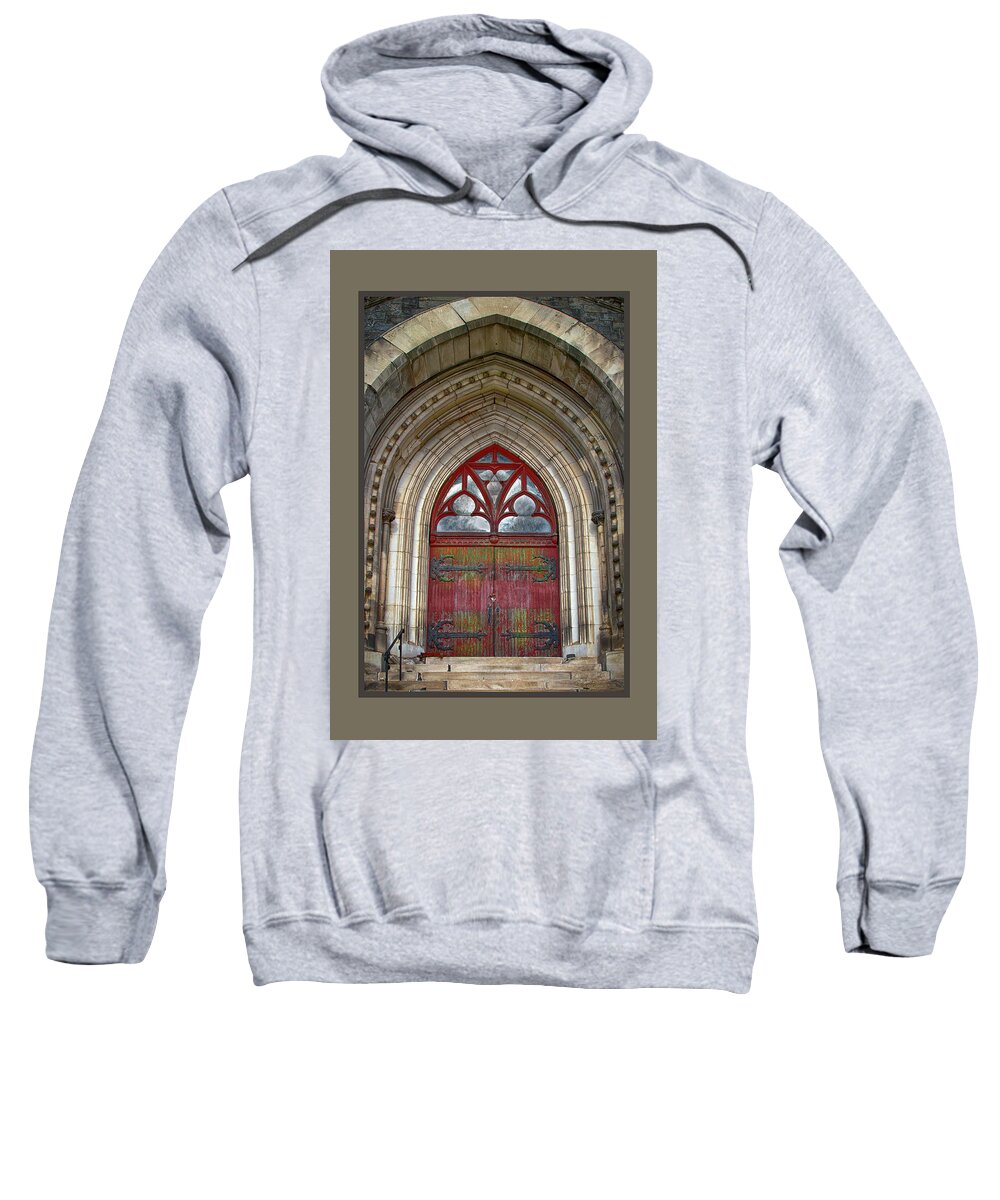 Door Sweatshirt featuring the photograph St. Joseph's Front Door by Harriet Feagin