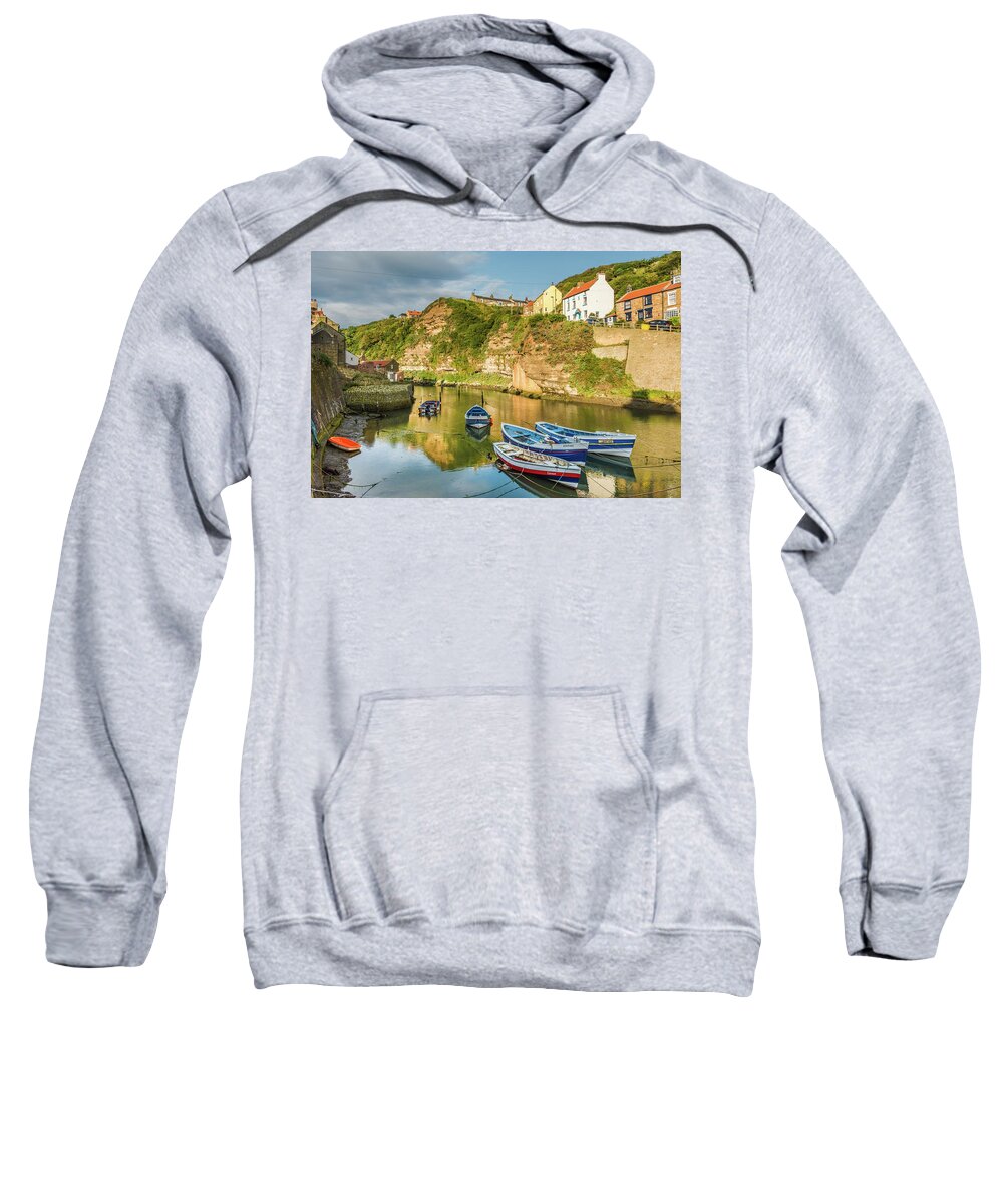 North Yorkshire Sweatshirt featuring the photograph Staithes, Yorkshire by David Ross