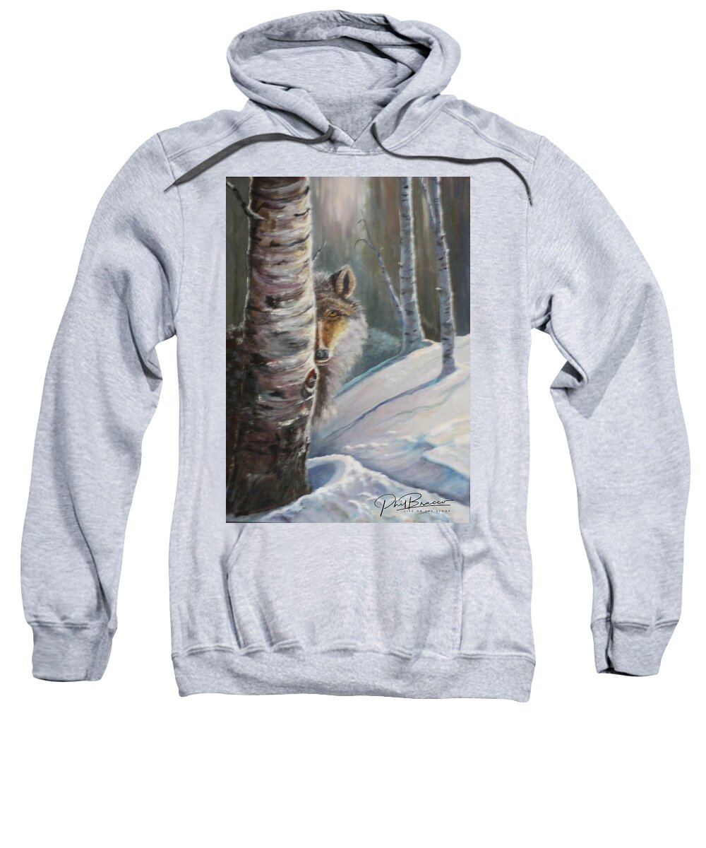 Stalking Sweatshirt featuring the painting Stalking by Philip And Robbie Bracco
