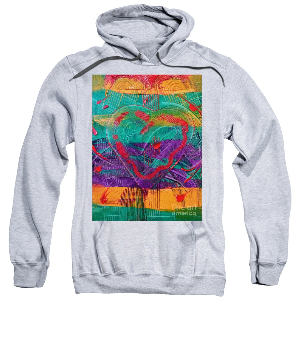 Heart Sweatshirt featuring the painting Starting To Love by Bill King
