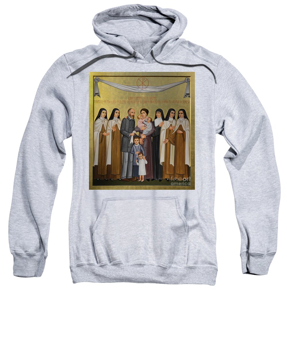 Sts. Louis And Zélie Martin Sweatshirt featuring the painting Sts. Louis and Zelie Martin with St. Therese of Lisieux and Siblings by Paolo Orlando