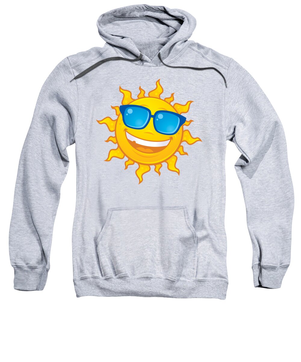 Weather Sweatshirt featuring the digital art Summer Sun Wearing Sunglasses by John Schwegel
