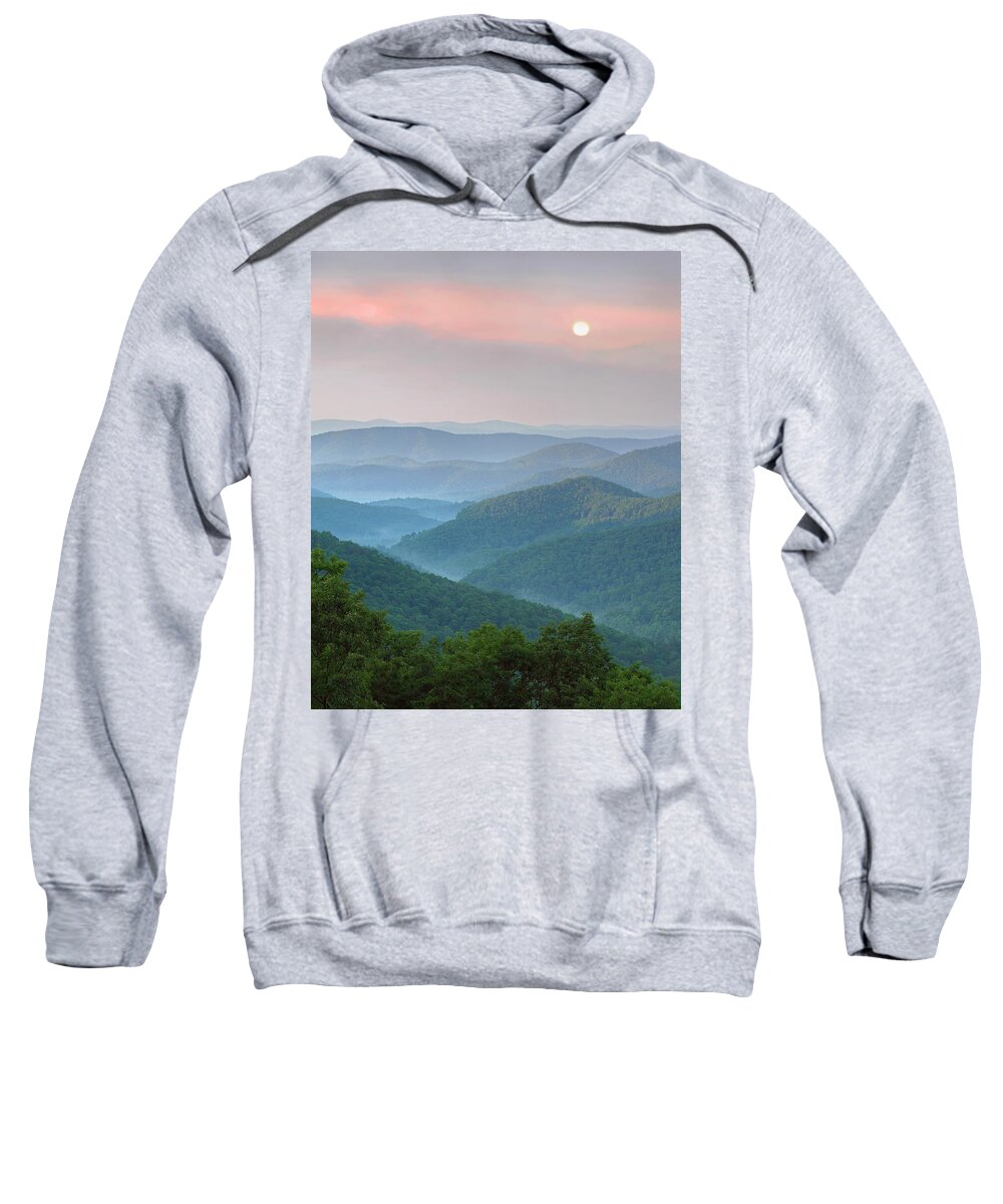 00586341 Sweatshirt featuring the photograph Sunrise Over Pisgah National Forest, North Carolina by Tim Fitzharris