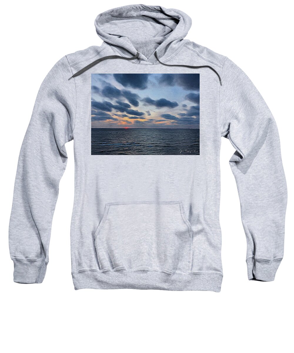 Brushstroke Sweatshirt featuring the photograph Sunset at Lake Michigan by Jori Reijonen