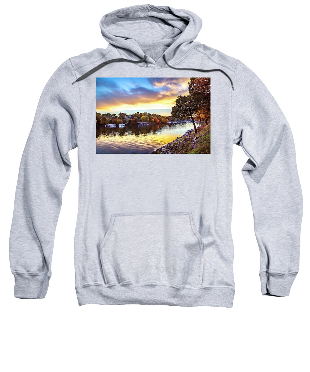 Sunset Sweatshirt featuring the photograph Sunset at Water's Edge by David Wagenblatt