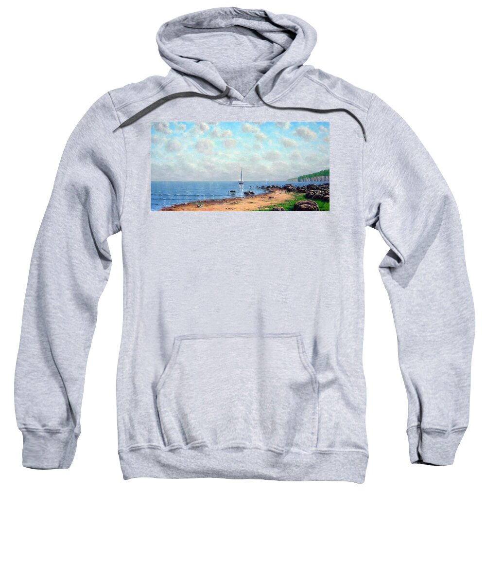 Landscape Sweatshirt featuring the painting Superior Sailing by Rick Hansen