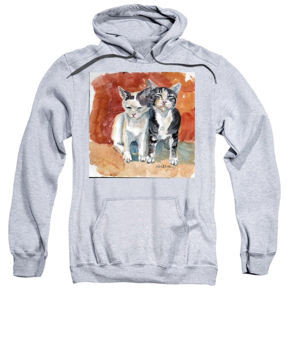 Two Of Ernesto's Kittens Sweatshirt featuring the painting Sweet Kittens by Mimi Boothby