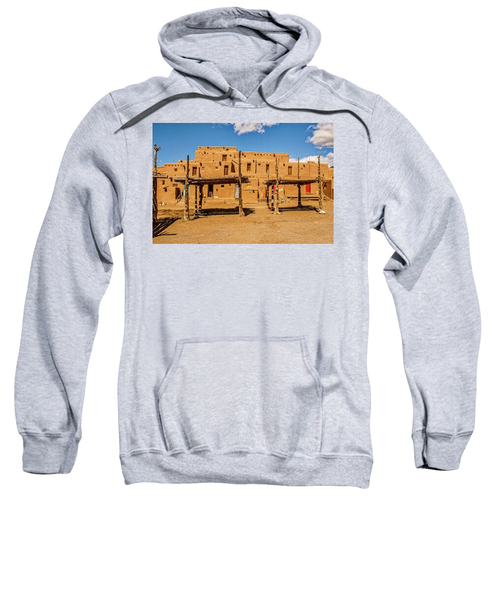 Architecture Sweatshirt featuring the photograph Taos Pueblo New Mexico 3 by Donald Pash