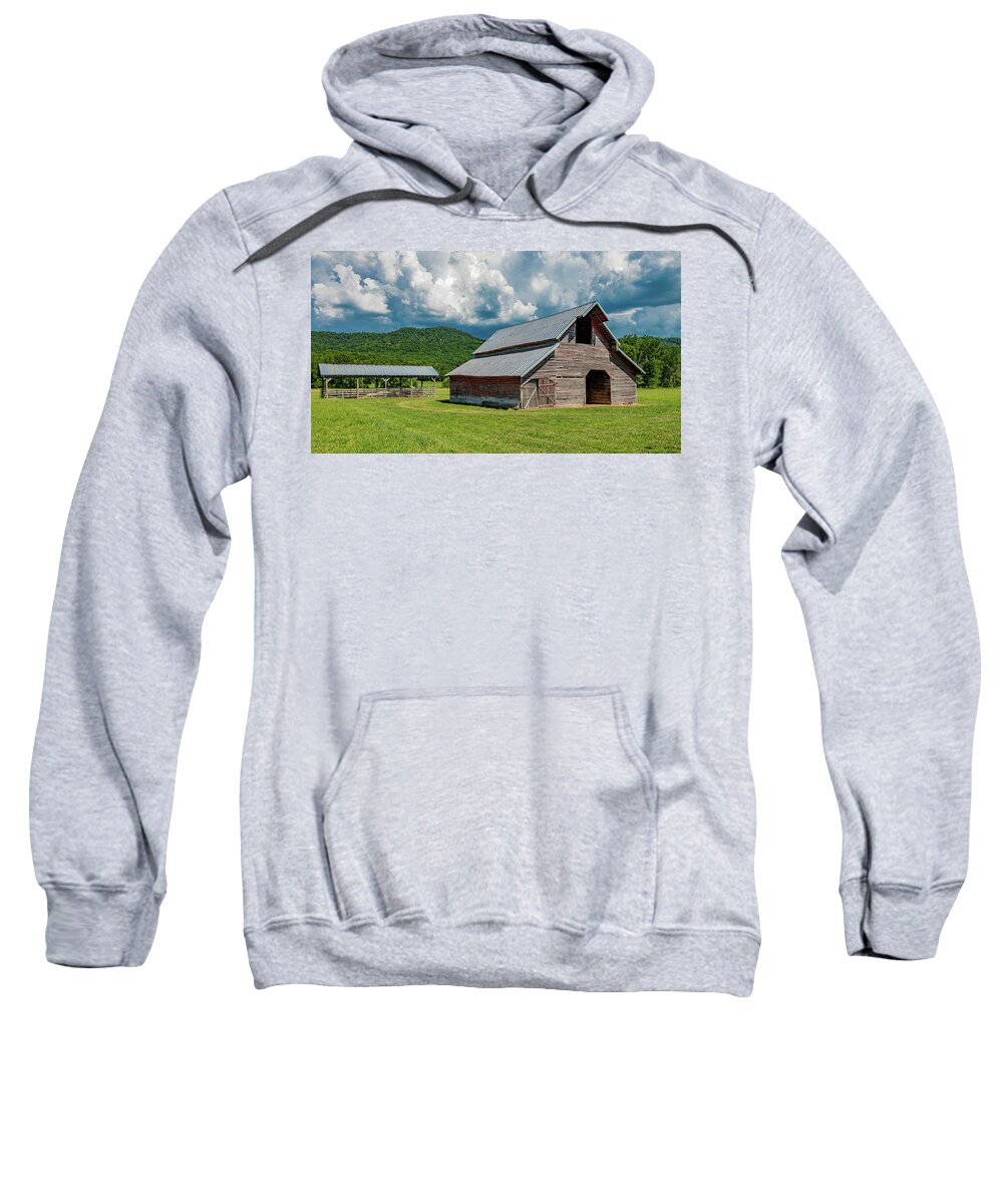 Country Sweatshirt featuring the photograph Tennessee Barnscape by Marcy Wielfaert