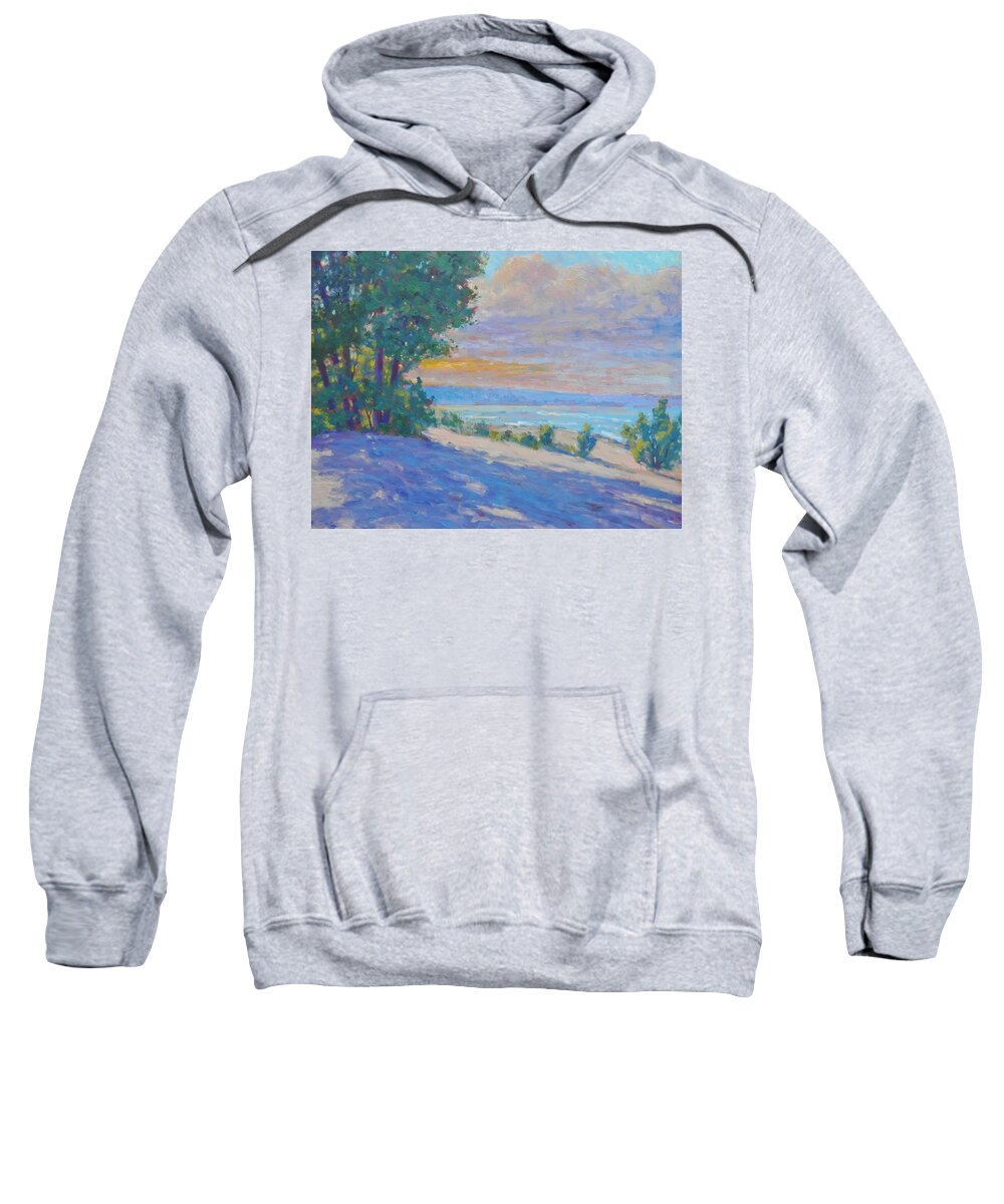 Beach Sweatshirt featuring the painting The Cool of Evening by Michael Camp