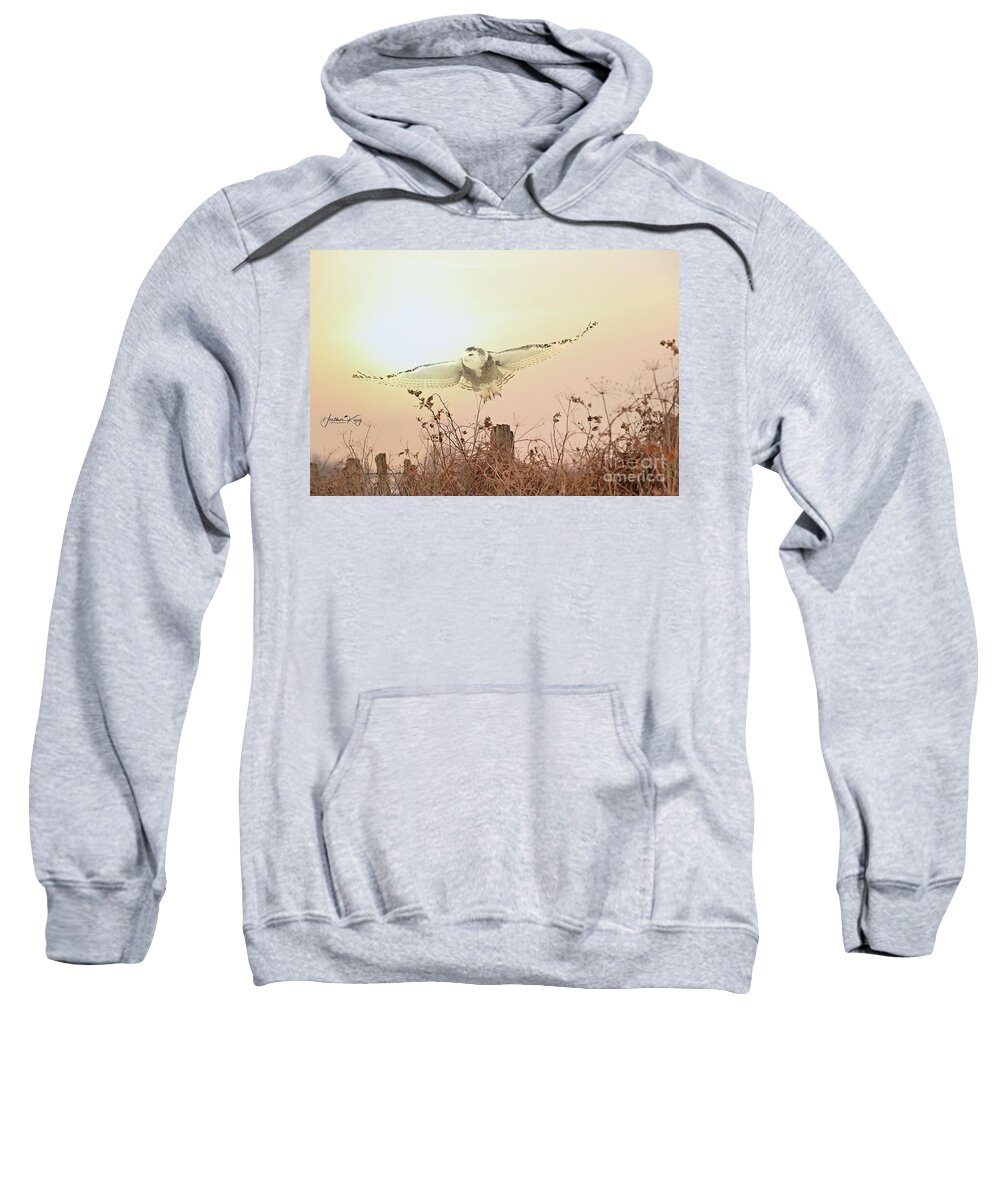 Animal Sweatshirt featuring the photograph The elegance of the snowy owl by Heather King