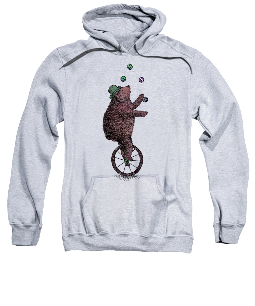 Bear Sweatshirt featuring the drawing The Juggler by Eric Fan