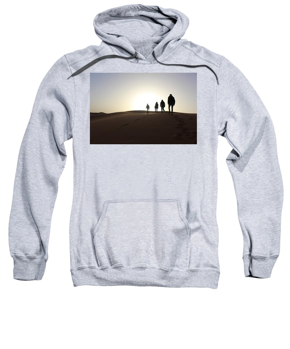 Morroco Sweatshirt featuring the photograph The Sunrise in Merzouga Desert Morroco 4 by Nakayosisan Wld