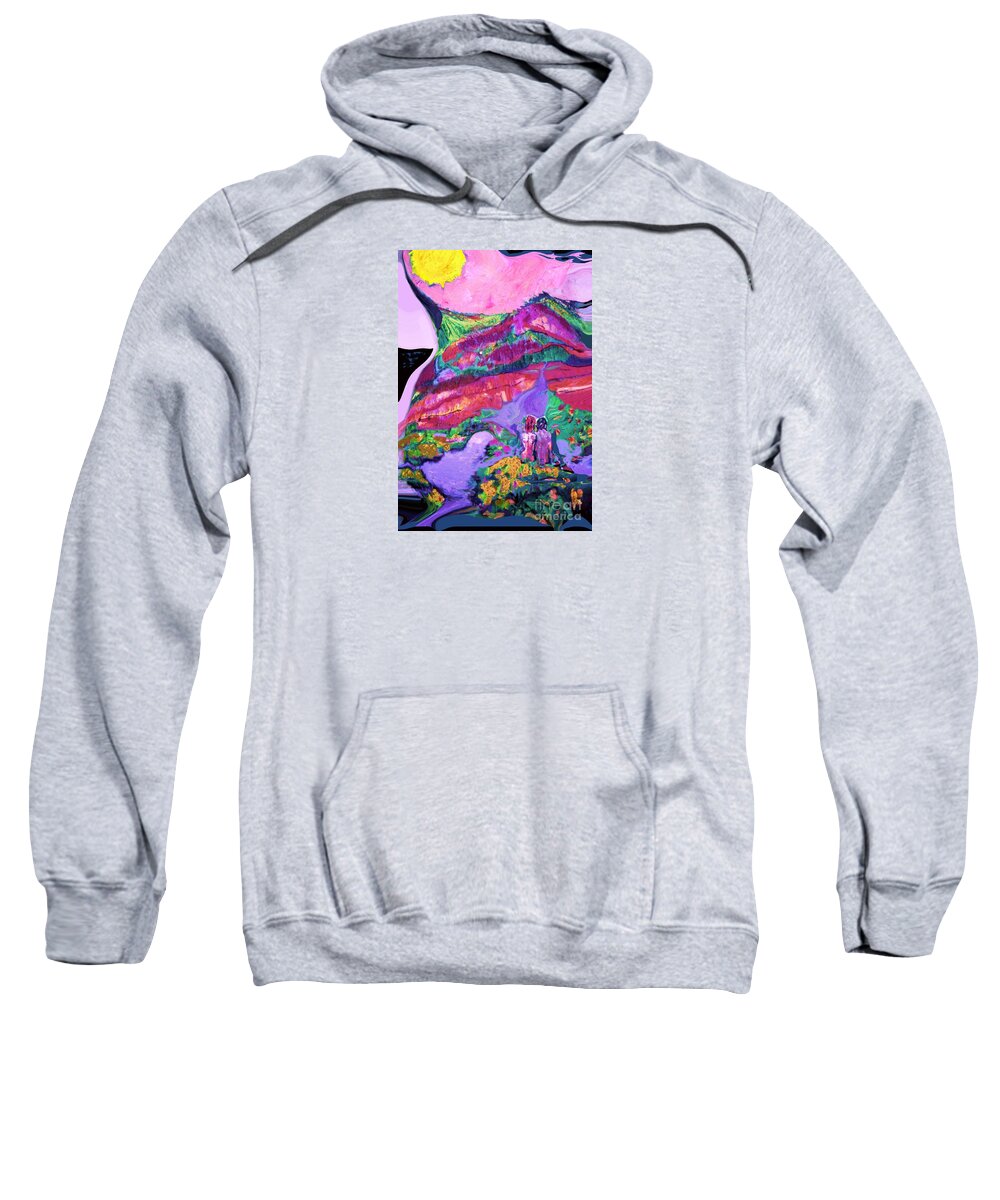 Sanctuary Sweatshirt featuring the painting Their Sanctuary by Zsanan Studio