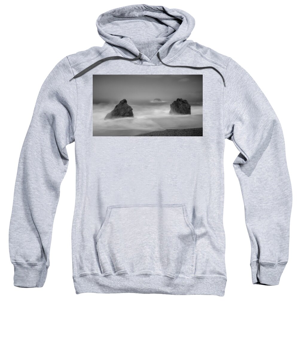 Long Exposure Sweatshirt featuring the photograph Three rocks mystery by Alessandra RC