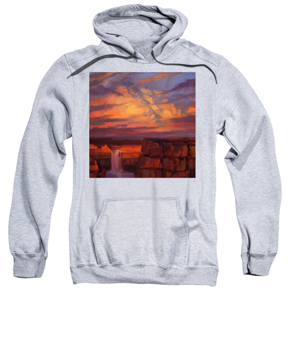 Waterfall Sweatshirt featuring the painting Thundercloud over the Palouse by Steve Henderson