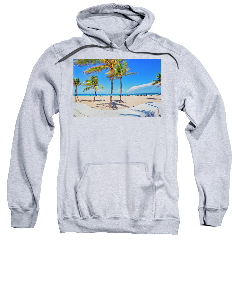 Estock Sweatshirt featuring the digital art Tropical Beach by Claudia Uripos