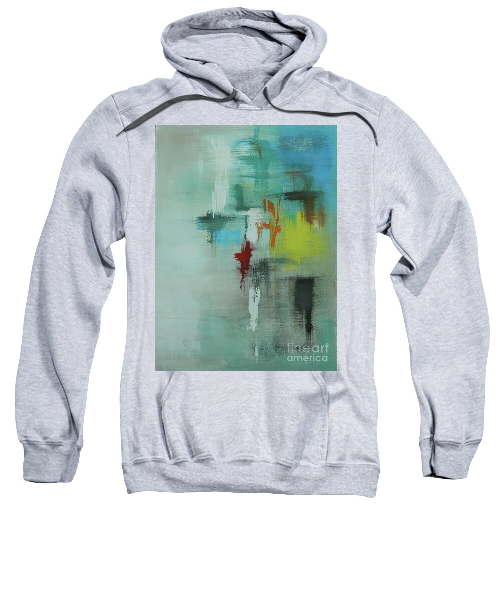 Caribbean Abstract Art Sweatshirt featuring the painting True Colors by Kenneth Harris